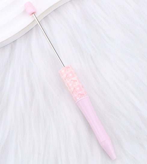 Wholesale DIY Pink Bow Pattern Printed Beaded Pen